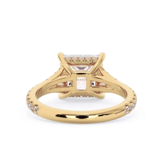Rings deBebians Split Shank Diamond Pave Engagement Ring with Hidden Halo