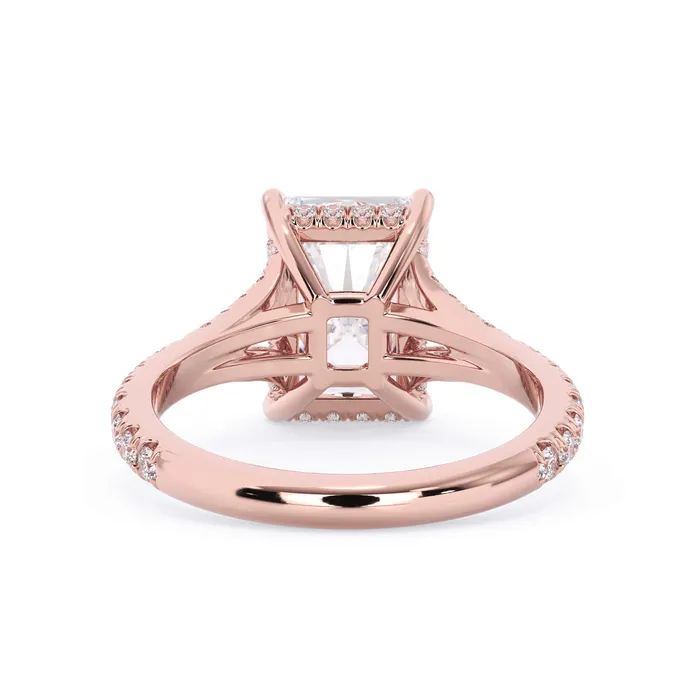 Rings deBebians Split Shank Diamond Pave Engagement Ring with Hidden Halo