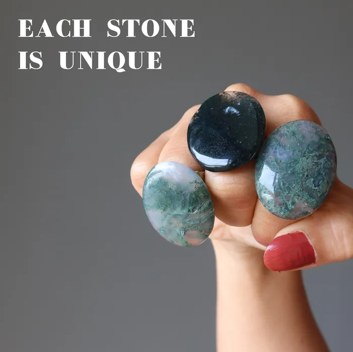 Satin Crystals Rings Moss Agate Ring Green Forest Finger Bronze Adjustable