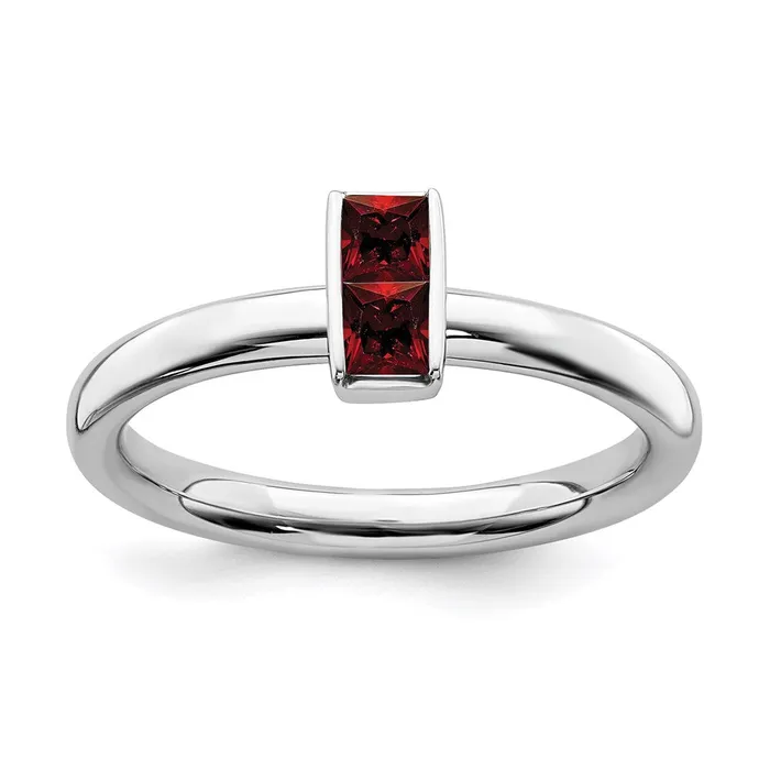 Stackable Expressions Rings Sterling Silver Stackable Expressions Garnet Ring QSK2112