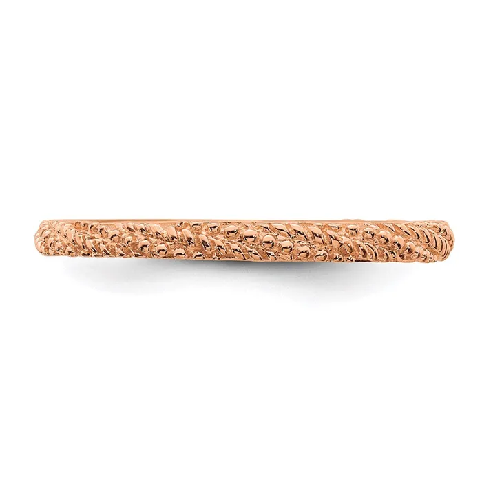 Stackable Expressions Rings Sterling Silver Stackable Expressions Polished Rose Goldplated Ring QSK1839