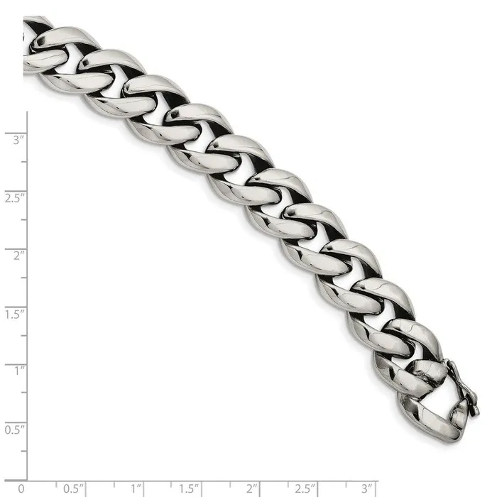 Stainless Steel Polished Link 825in Bracelet Chisel Bracelets Stainless Steel Polished Link 825in Bracelet Chisel Bracelets
