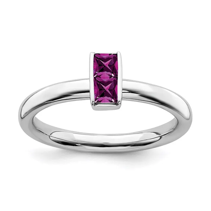 Sterling Silver Stackable Expressions Rhodolite Garnet Ring QSK2117 Stackable Expressions Rings