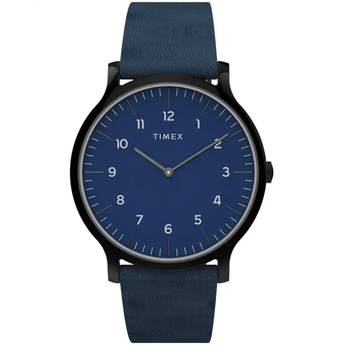 Timex Mens Quartz Watch Norway Blue Dial Blue Leather Strap TW2T66200VQ Timex Watches