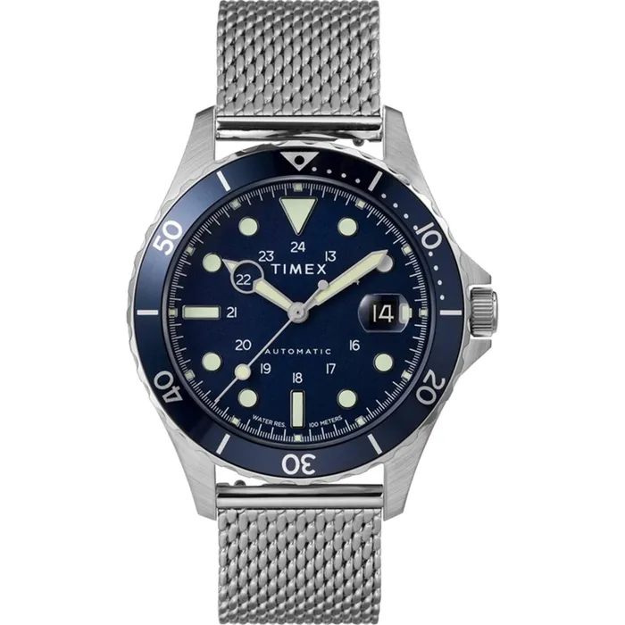 Timex Mens Watch Navi XL Blue Dial Stainless Steel Mesh Bracelet TW2U38200ZV Timex Bracelets
