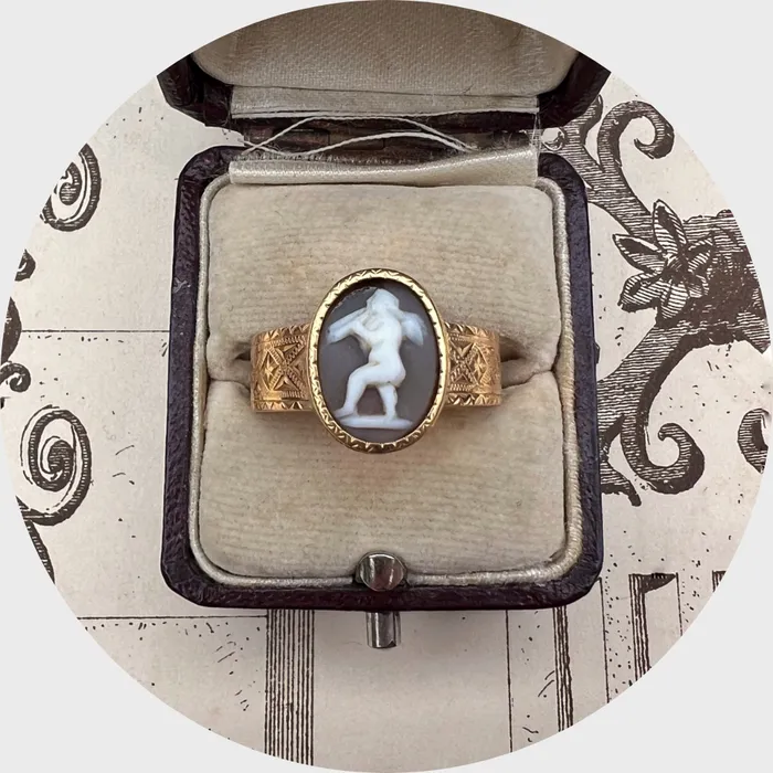 Victorian Musical Cherub Cameo Ring 21stfinds Rings
