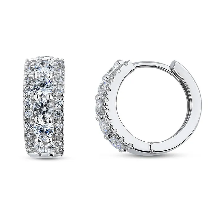 5Stone CZ Small Huggie Earrings in Sterling Silver 053 BERRICLE Earrings