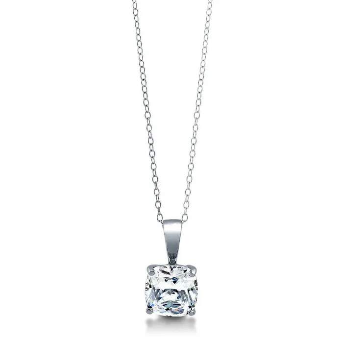 BERRICLE Earrings Solitaire Cushion CZ Set in Sterling Silver