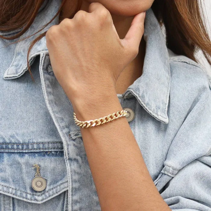 BERRICLE Necklaces Curb Chain Bracelet and Necklace in GoldTone 2 Piece