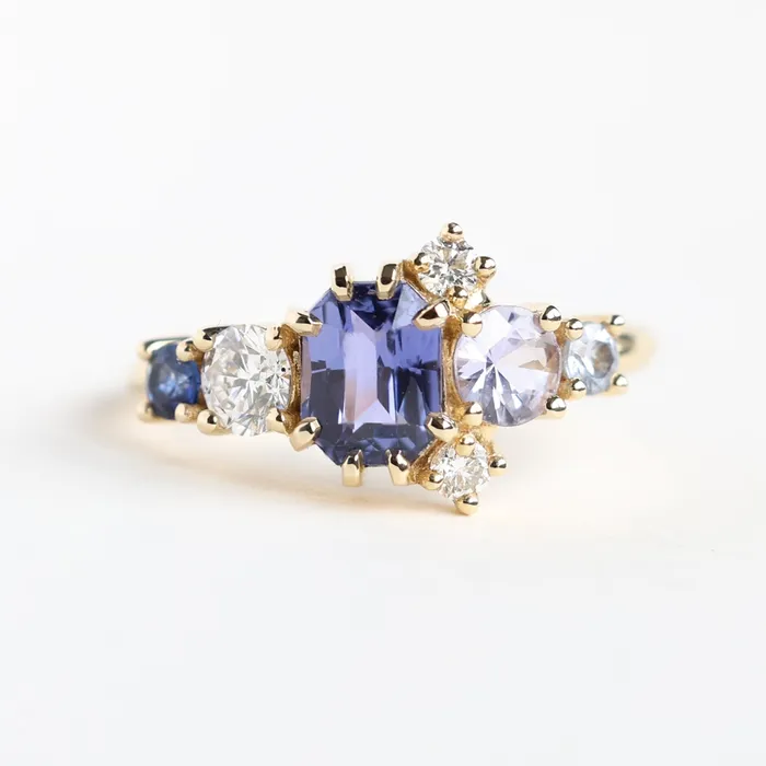 Capucinne Rings Jaylin Purple Sapphire Cluster Ring