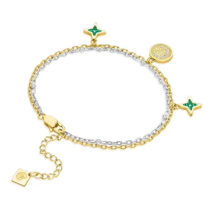 Cerruti 1881 Sole Luna Ladies GoldPlated Bracelet with Malachite Cerruti Bracelets