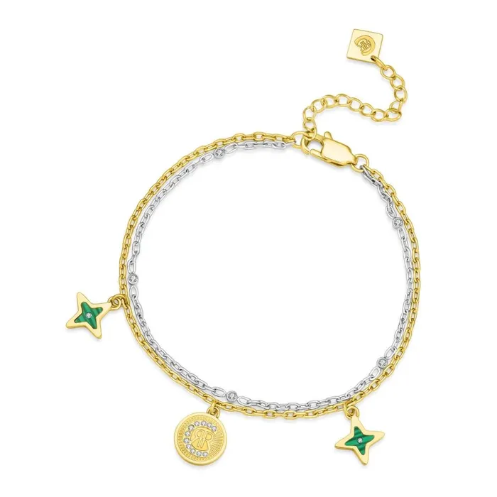 Cerruti 1881 Sole Luna Ladies GoldPlated Bracelet with Malachite Cerruti Bracelets