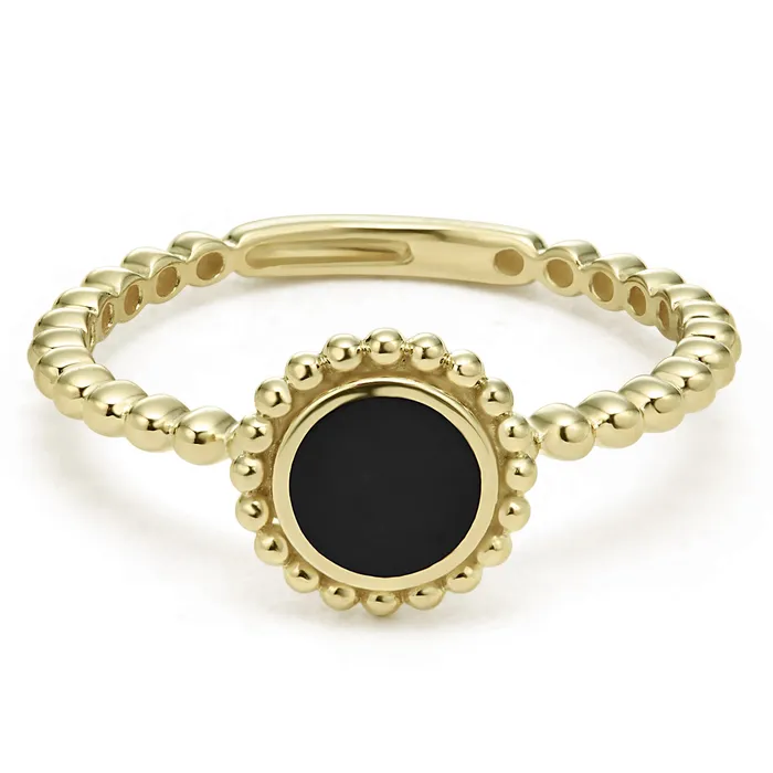 Covet Round Onyx Stacking Ring LAGOS Rings Covet Round Onyx Stacking Ring LAGOS Rings