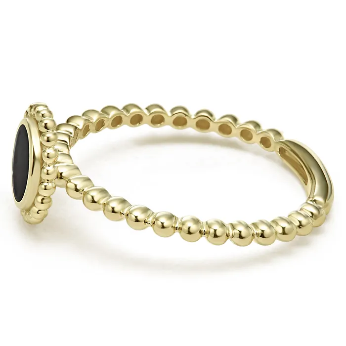Covet Round Onyx Stacking Ring LAGOS Rings Covet Round Onyx Stacking Ring LAGOS Rings