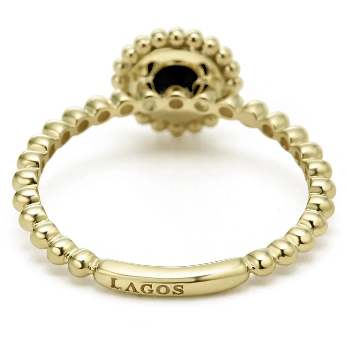 Covet Round Onyx Stacking Ring LAGOS Rings Covet Round Onyx Stacking Ring LAGOS Rings
