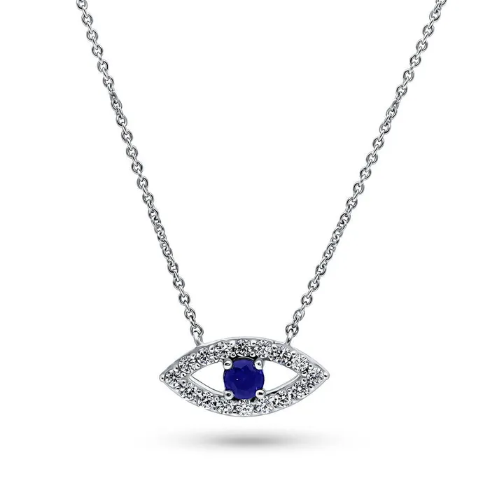 Evil Eye CZ Necklace and Earrings in Sterling Silver BERRICLE Necklaces