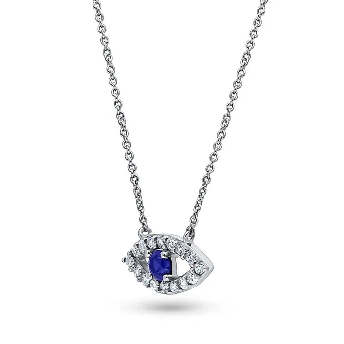 Evil Eye CZ Necklace and Earrings in Sterling Silver BERRICLE Necklaces