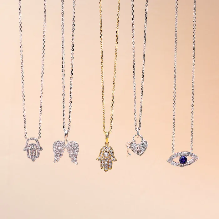 Evil Eye CZ Necklace and Earrings in Sterling Silver BERRICLE Necklaces