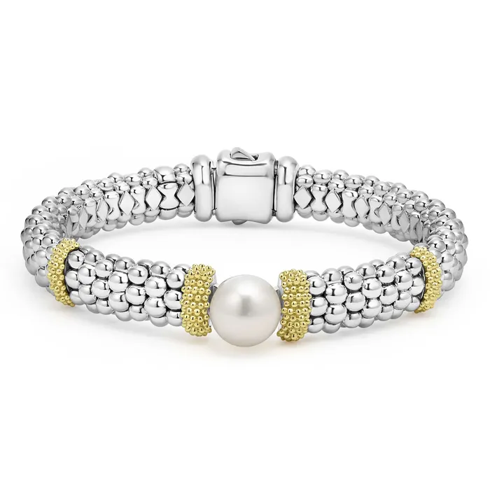 LAGOS Bracelets Luna TwoTone Pearl Caviar Bracelet 9mm