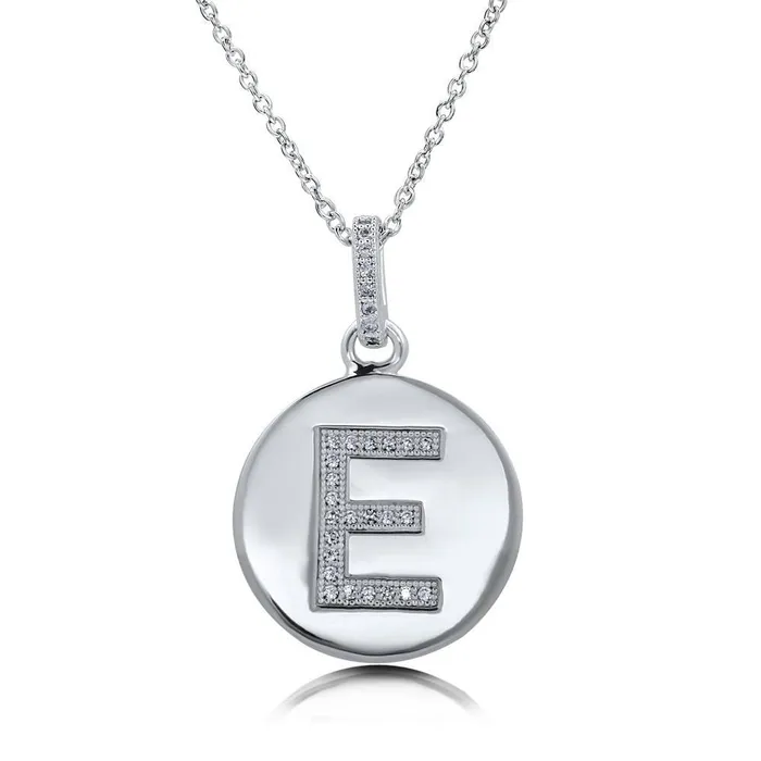 Necklaces BERRICLE Initial Letter CZ Necklace in Sterling Silver
