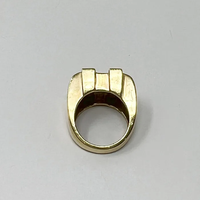 Platinum and 18K Gold Ring with Diamond and Sapphire Jewelry Rings