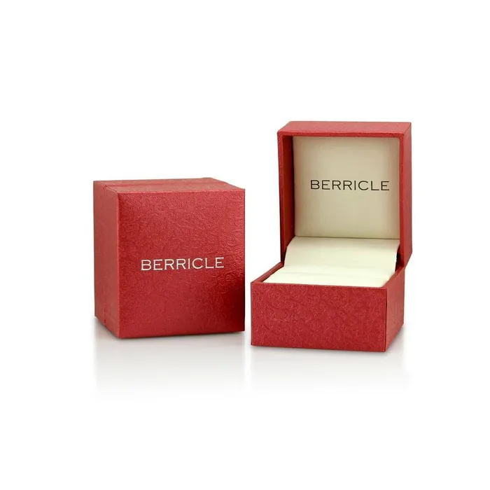 Rings BERRICLE Solitaire 03ct Emerald Cut CZ Ring Set in Sterling Silver