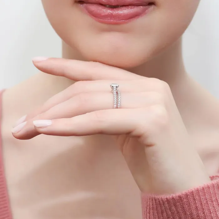 Rings BERRICLE Solitaire 03ct Emerald Cut CZ Ring Set in Sterling Silver