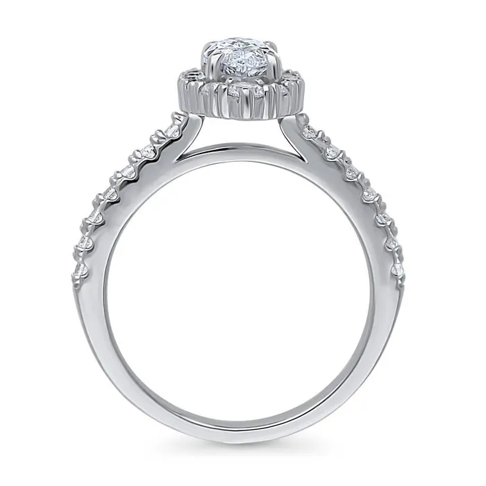 Rings Halo Marquise CZ Ring in Sterling Silver BERRICLE