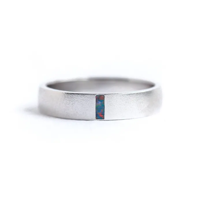 Rings Opal Mens Band Mens Ring With Baguette Black Opal Capucinne