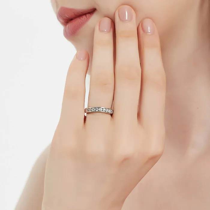 Solitaire 3ct Cushion CZ Ring Set in Sterling Silver BERRICLE Rings