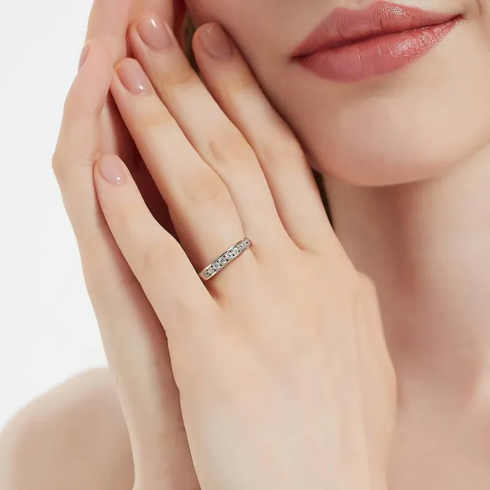 Solitaire 3ct Cushion CZ Ring Set in Sterling Silver BERRICLE Rings