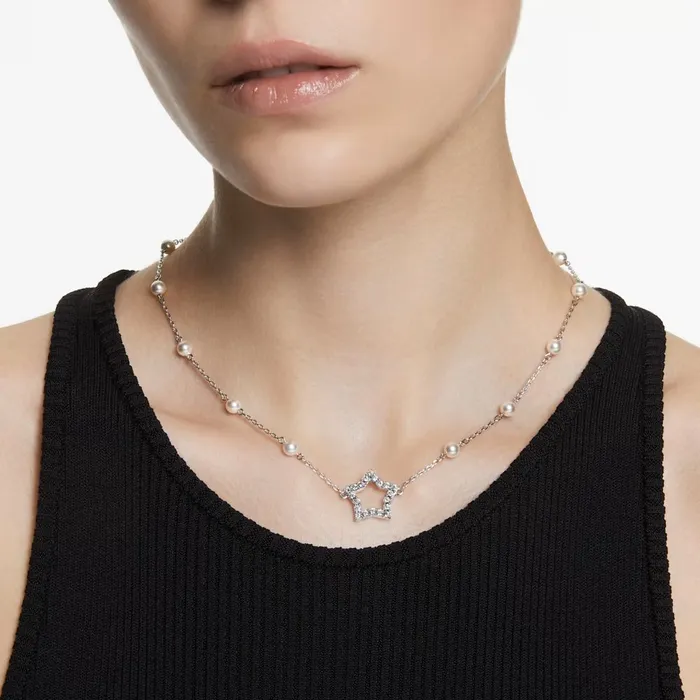 Swarovski Necklaces Swarovski Stella Necklace Crystal pearls Star White Rhodium plated