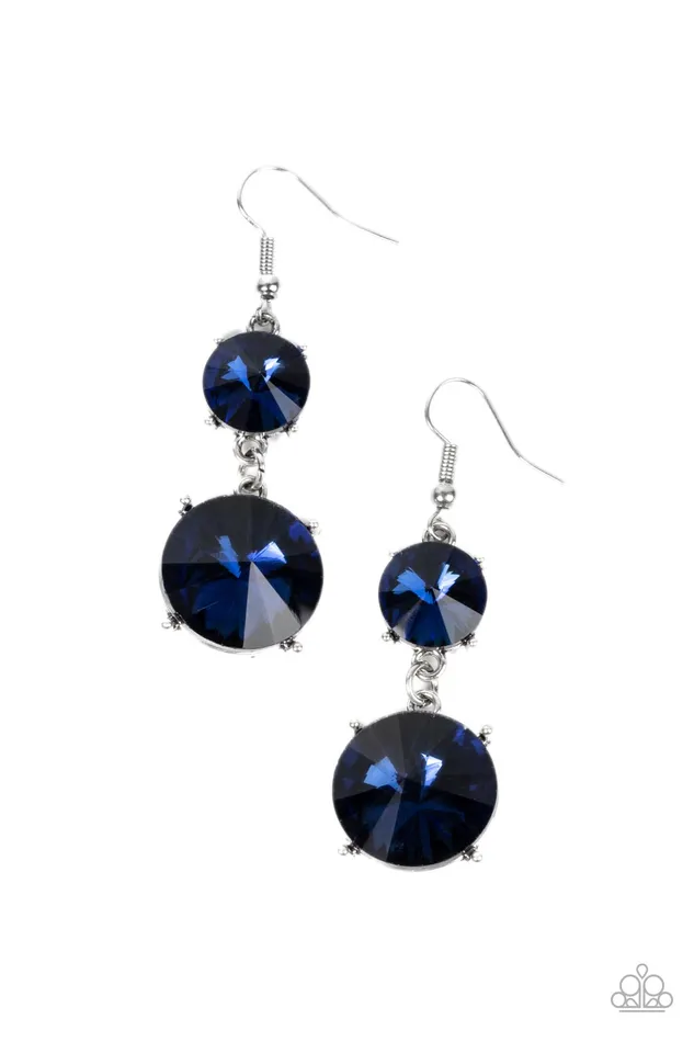 All Eyes On U Jewelry Paparazzi Accessories Sizzling Showcase Blue Paparazzi Earrings Earrings