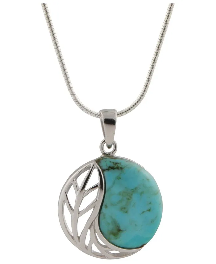 Feather and Turquoise Yin Yang Pendant Sterling Silver Buddha Groove Necklaces