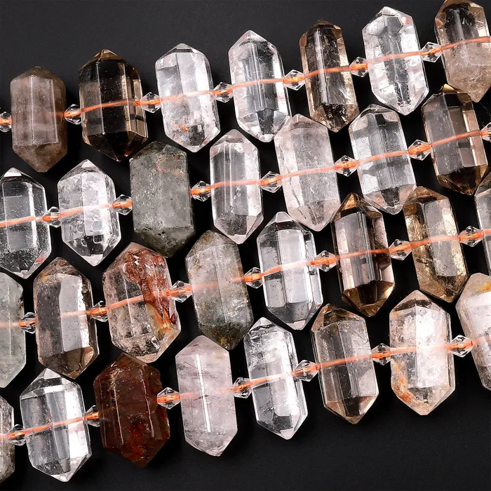 Intrinsic Trading Necklaces Natural Phantom Smoky Quartz Beads Faceted Double Terminated Points Center Drilled Lodalite Pendant 155 Strand Intrinsic Trading Necklaces Natural Phantom Smoky Quartz Beads Faceted Double Terminated Points Center Drilled Lodalite Pendant 155 Strand
