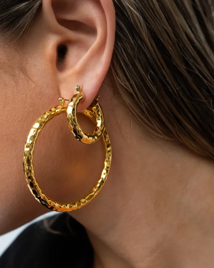 Luv Aj Hammered Amalfi Hoops Silver Rings Luv Aj Hammered Amalfi Hoops Silver Rings