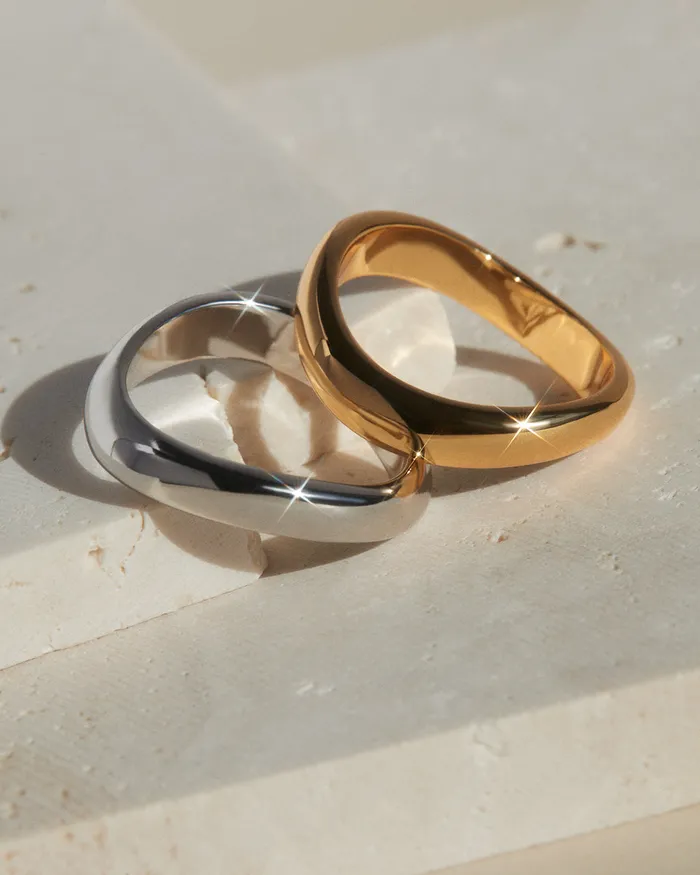Luv Aj Rings TwoTone Wave Ring Set Luv Aj Rings TwoTone Wave Ring Set