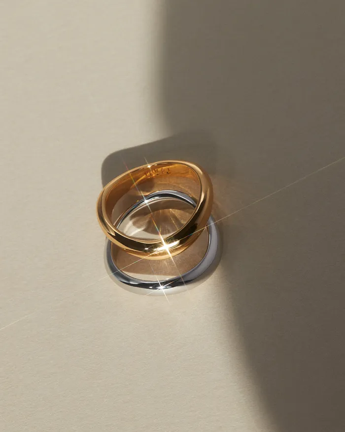 Luv Aj Rings TwoTone Wave Ring Set Luv Aj Rings TwoTone Wave Ring Set