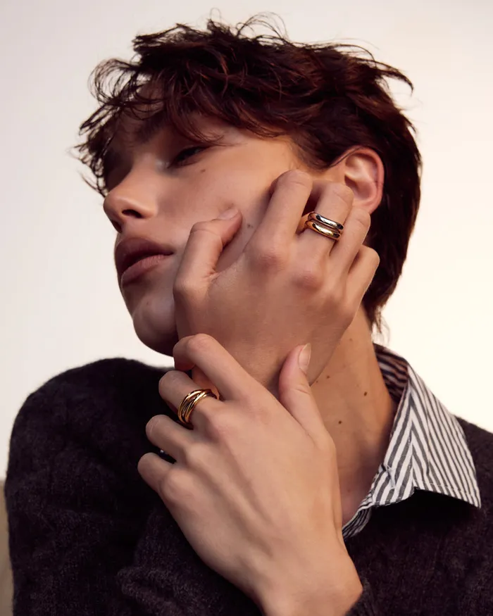 Luv Aj Rings TwoTone Wave Ring Set Luv Aj Rings TwoTone Wave Ring Set