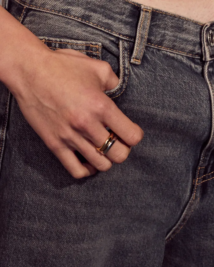 Luv Aj Rings TwoTone Wave Ring Set Luv Aj Rings TwoTone Wave Ring Set