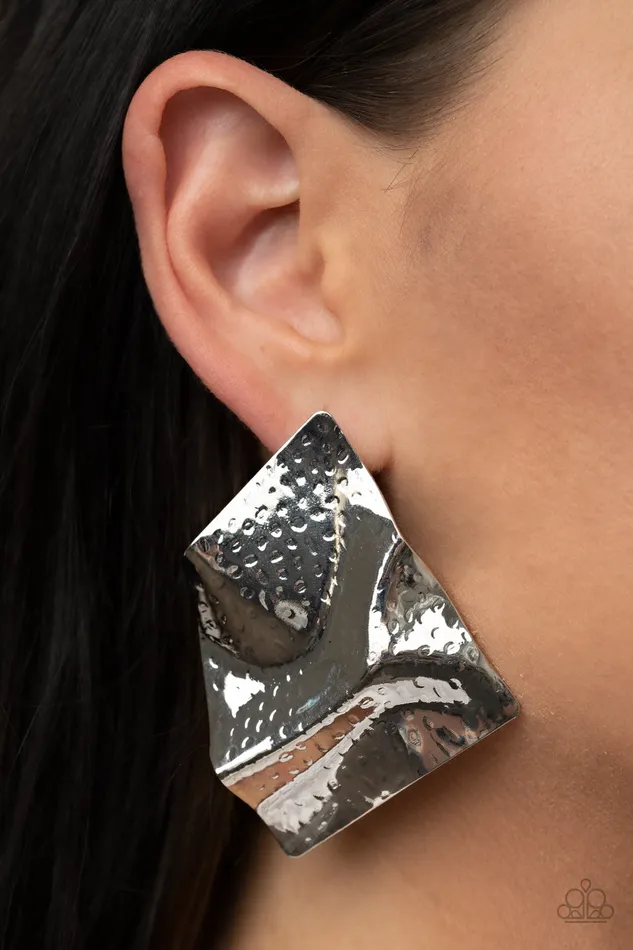Modern Maverick Silver Paparazzi Earrings All Eyes On U Jewelry Paparazzi Accessories Earrings