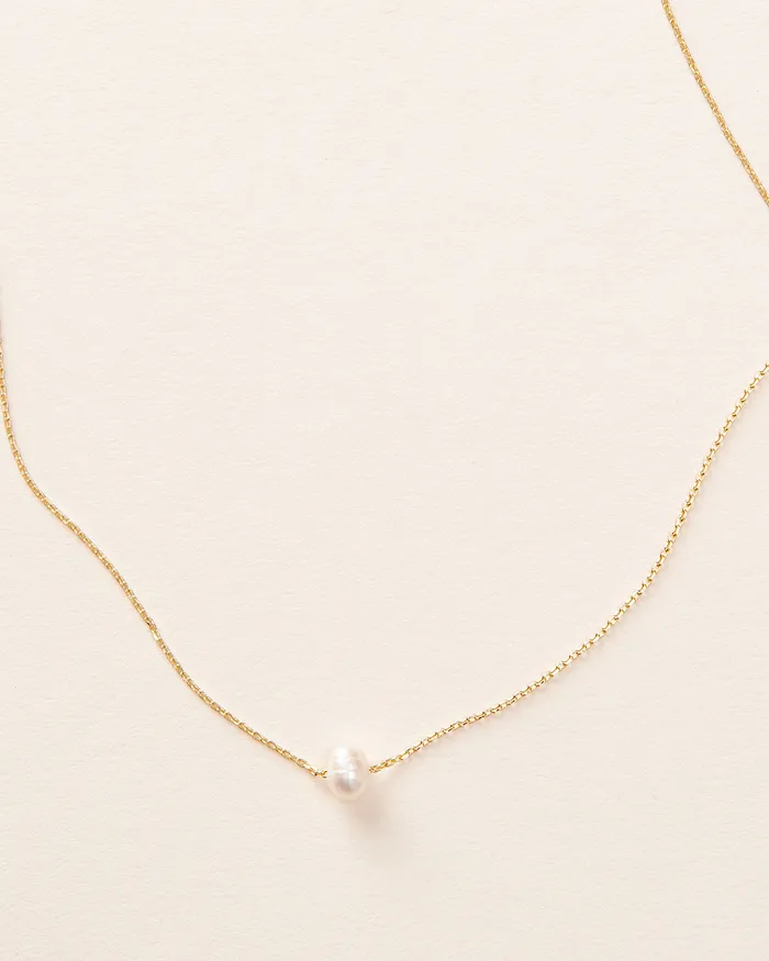 Necklaces Floating Pearl Necklace Dareth Colburn 