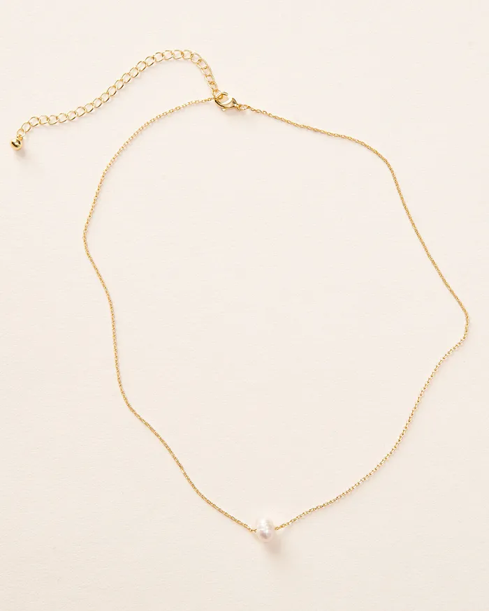 Necklaces Floating Pearl Necklace Dareth Colburn 