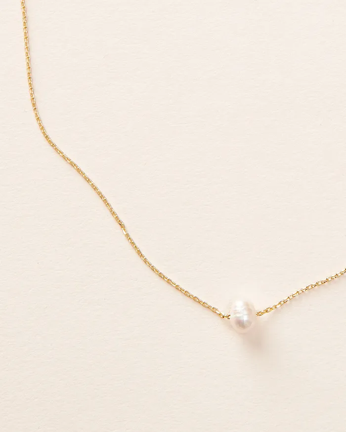 Necklaces Floating Pearl Necklace Dareth Colburn 