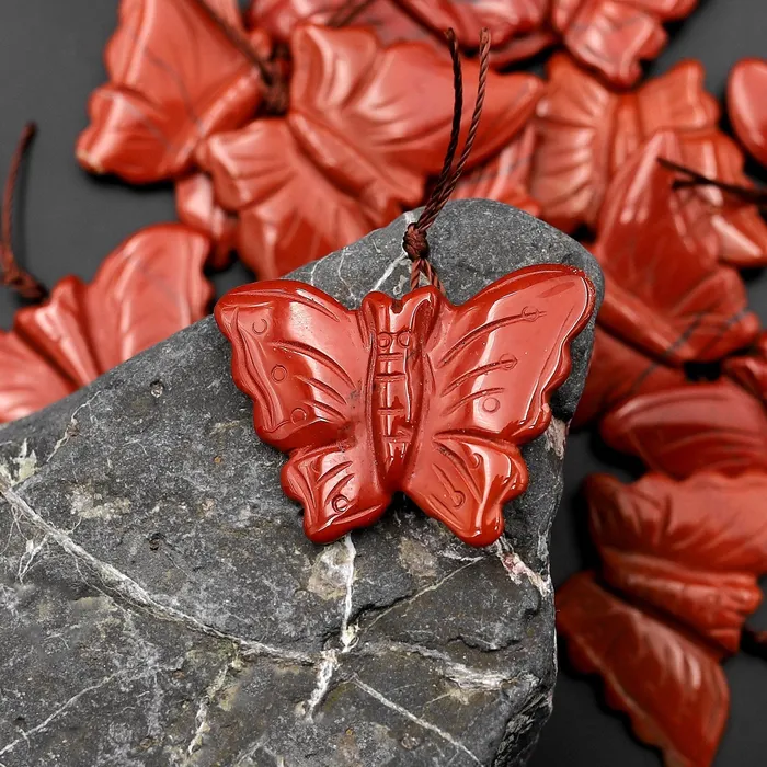 Necklaces Intrinsic Trading Hand Carved Natural Red Jasper Butterfly Pendant Gemstone Focal Bead A3 Necklaces Intrinsic Trading Hand Carved Natural Red Jasper Butterfly Pendant Gemstone Focal Bead A3