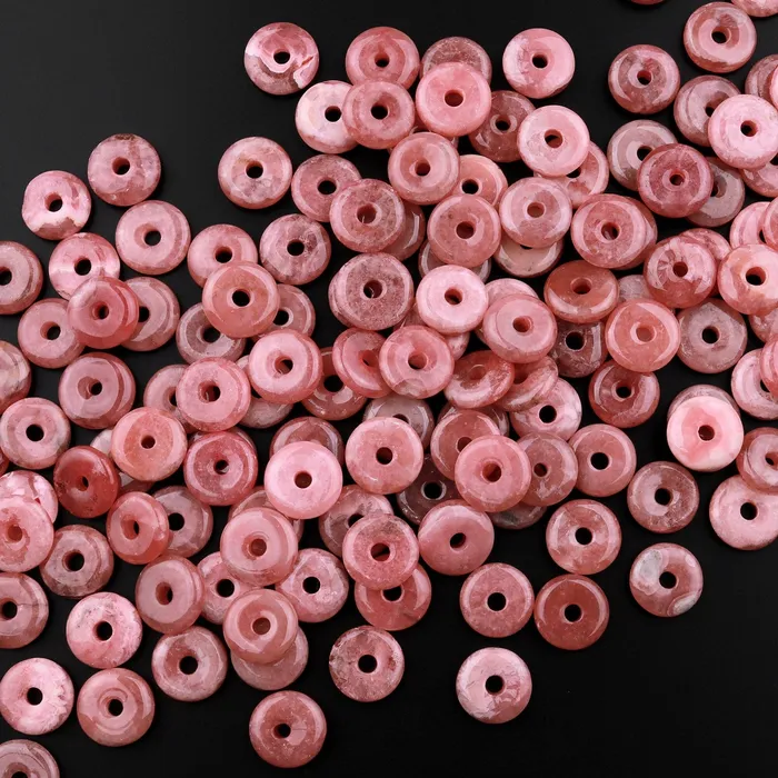 Necklaces Intrinsic Trading Natural Rhodochrosite Donut Pendant 10mm 12mm 14mm 16mm 18mm