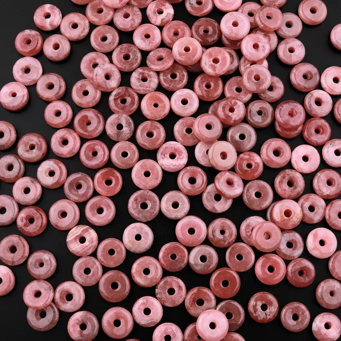 Necklaces Intrinsic Trading Natural Rhodochrosite Donut Pendant 10mm 12mm 14mm 16mm 18mm