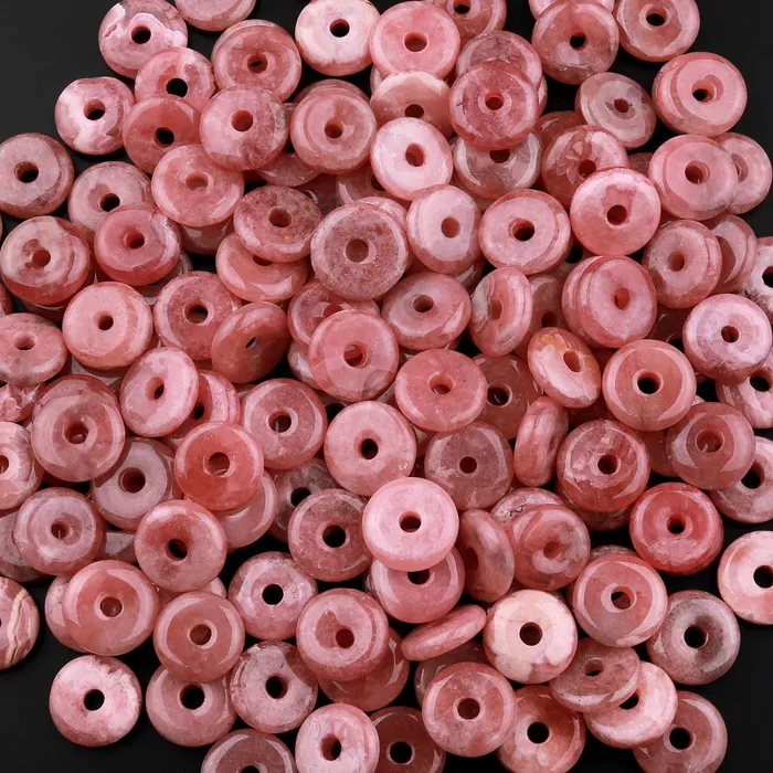 Necklaces Intrinsic Trading Natural Rhodochrosite Donut Pendant 10mm 12mm 14mm 16mm 18mm