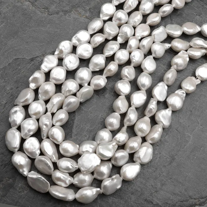 Necklaces Intrinsic Trading White Keishi Nugget Pearl Genuine Natural Freshwater Pearl 155 Strand