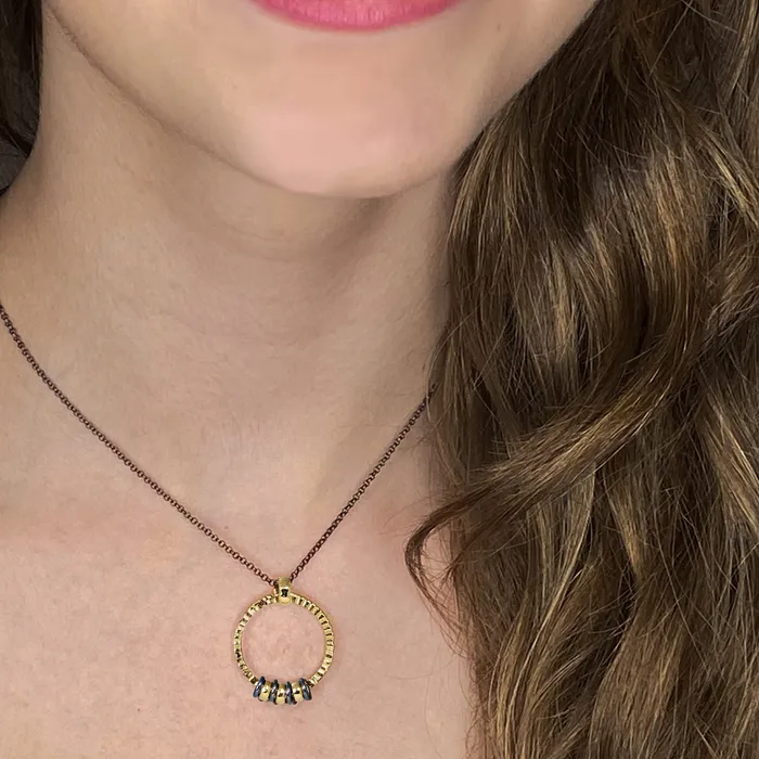 Necklaces Q Evon Circle of Life Gold Necklace Large